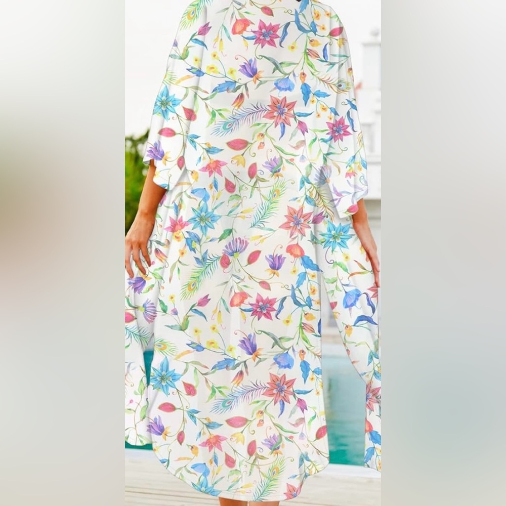 Women’s Summer Chiffon lightweight beach cover up, one size.